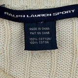Ralph Lauren Sport Cable Knit Sweater - Medium Cream Cotton