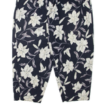 Floral Womens Trousers Blue Regular Tapered W34 L27