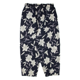 Floral Womens Trousers Blue Regular Tapered W34 L27