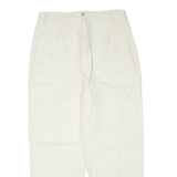 RAFAELLA Petite Womens Trousers Cream Regular Tapered Linen W30 L26