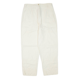 RAFAELLA Petite Womens Trousers Cream Regular Tapered Linen W30 L26