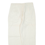 RAFAELLA Petite Womens Trousers Cream Regular Tapered Linen W30 L26