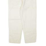 RAFAELLA Petite Womens Trousers Cream Regular Tapered Linen W30 L26
