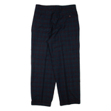 Check Mens Trousers Blue Regular Tapered W32 L29