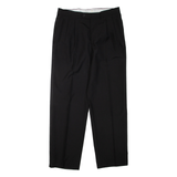 Mens Trousers Black Regular Tapered W34 L33