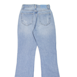 BERSHKA Distressed Womens Jeans Blue Regular Flared Stone Wash W24 L31