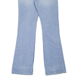 BERSHKA Distressed Womens Jeans Blue Regular Flared Stone Wash W24 L31