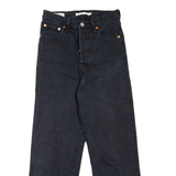 LEVI'S Ribcage BIG E Womens Jeans Black Relaxed Straight W25 L23