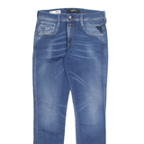 REPLAY Mens Jeans Blue Regular Skinny Stone Wash W30 L31