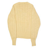 RALPH LAUREN Mens Jumper Beige Crew Neck 90s Cable Knit L