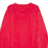TOMMY HILFIGER Mens Jumper Red V-Neck Tight Knit L