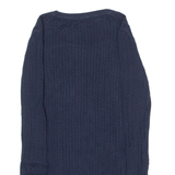 TOMMY HILFIGER Womens Jumper Blue Crew Neck Cable Knit XS