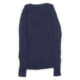 TOMMY HILFIGER Womens Jumper Blue Crew Neck Cable Knit XS