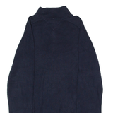 TOMMY HILFIGER Mens Jumper Blue Button Neck Tight Knit 2XL