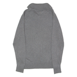 TOMMY HILFIGER Mens Jumper Grey Roll Neck Tight Knit Wool S