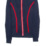 TOMMY HILFIGER Mens Patterned Jumper Blue Striped High Neck Tight Knit XXS