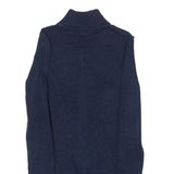 TOMMY HILFIGER Mens Patterned Jumper Blue Striped High Neck Tight Knit XXS