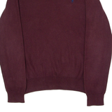 POLO RALPH LAUREN Mens Jumper Maroon Crew Neck Tight Knit M