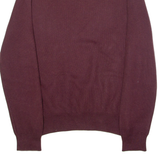 POLO RALPH LAUREN Mens Jumper Maroon Crew Neck Tight Knit M