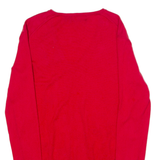 POLO RALPH LAUREN Mens Jumper Red V-Neck Tight Knit S