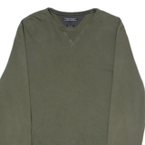 TOMMY HILFIGER Fit Mens Jumper Green Crew Neck Tight Knit XL