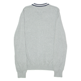 TOMMY HILFIGER Mens Jumper Grey V-Neck Tight Knit L