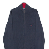 TOMMY HILFIGER Mens Jumper Blue High Neck Tight Knit M