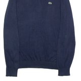 LACOSTE Mens Jumper Blue Crew Neck Tight Knit S