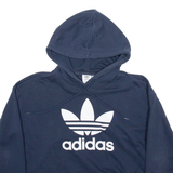 ADIDAS Cropped Womens Blue Hoodie UK 8