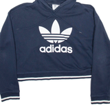 ADIDAS Cropped Womens Blue Hoodie UK 8