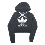 ADIDAS Cropped Womens Black Hoodie UK 6