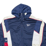 REEBOK Mens Blue Hoodie Full Zip M