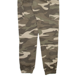 DENIM COLLECTION Camo Cargo Womens Trousers Beige Regular Tapered W26 L28