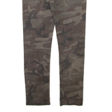 SMOG Camo Mens Trousers Grey Slim Straight W33 L32
