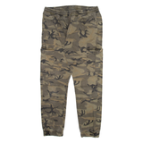 FSBN Camo Cargo Mens Trousers Beige Relaxed Tapered W32 L28