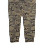 FSBN Camo Cargo Mens Trousers Beige Relaxed Tapered W32 L28
