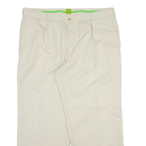 BOSS Mens Trousers Cream Regular Straight Viscose W38 L28