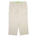 BOSS Mens Trousers Cream Regular Straight Viscose W38 L28