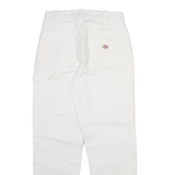 DICKIES Carpenter Mens Trousers White Regular Straight W26 L28