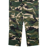 Camo Cargo Mens Trousers Green Regular Straight W34 L27