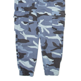 BERSHKA Camo Cargo Mens Trousers Blue Regular Tapered W28 L24