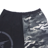 REEBOK Mens Sports Shorts Black Camouflage XL W34