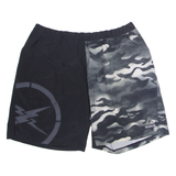 REEBOK Mens Sports Shorts Black Camouflage XL W34