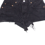 LEVI'S Altered 505 Womens Denim Shorts Black 90s M W30