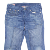 TRUE RELIGION Womens Pedal Pushers Shorts Blue Crazy Pattern M W28