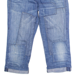TRUE RELIGION Womens Pedal Pushers Shorts Blue Crazy Pattern M W28