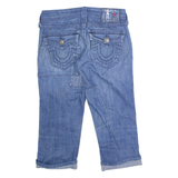 TRUE RELIGION Womens Pedal Pushers Shorts Blue Crazy Pattern M W28