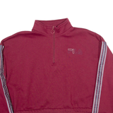 FILA Cropped Womens Sweatshirt Red 1/4 Zip XL