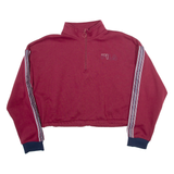 FILA Cropped Womens Sweatshirt Red 1/4 Zip XL
