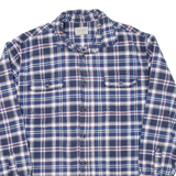 JACHS Mens Flannel Shirt Blue Check Long Sleeve L